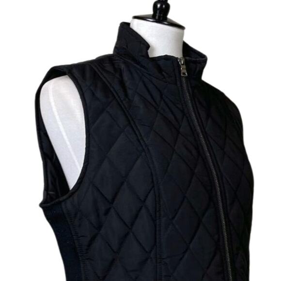 Westport Black Quilted Vest Zip Front Snap Pockets Padded Women's Size Large - Picture 6 of 12